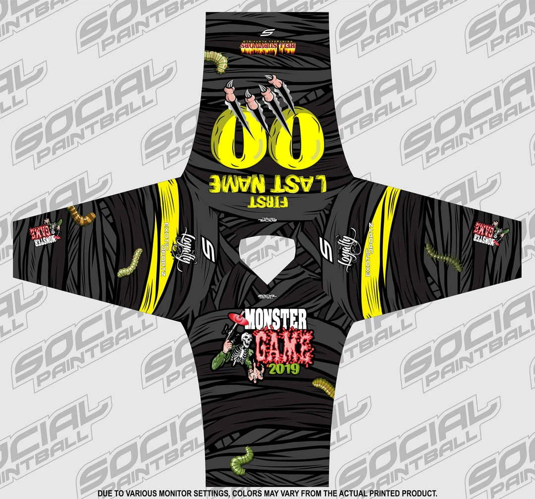 Social Paintball 2019 Michigan Monster Game Custom Event SMPL Jersey, Yellow Team