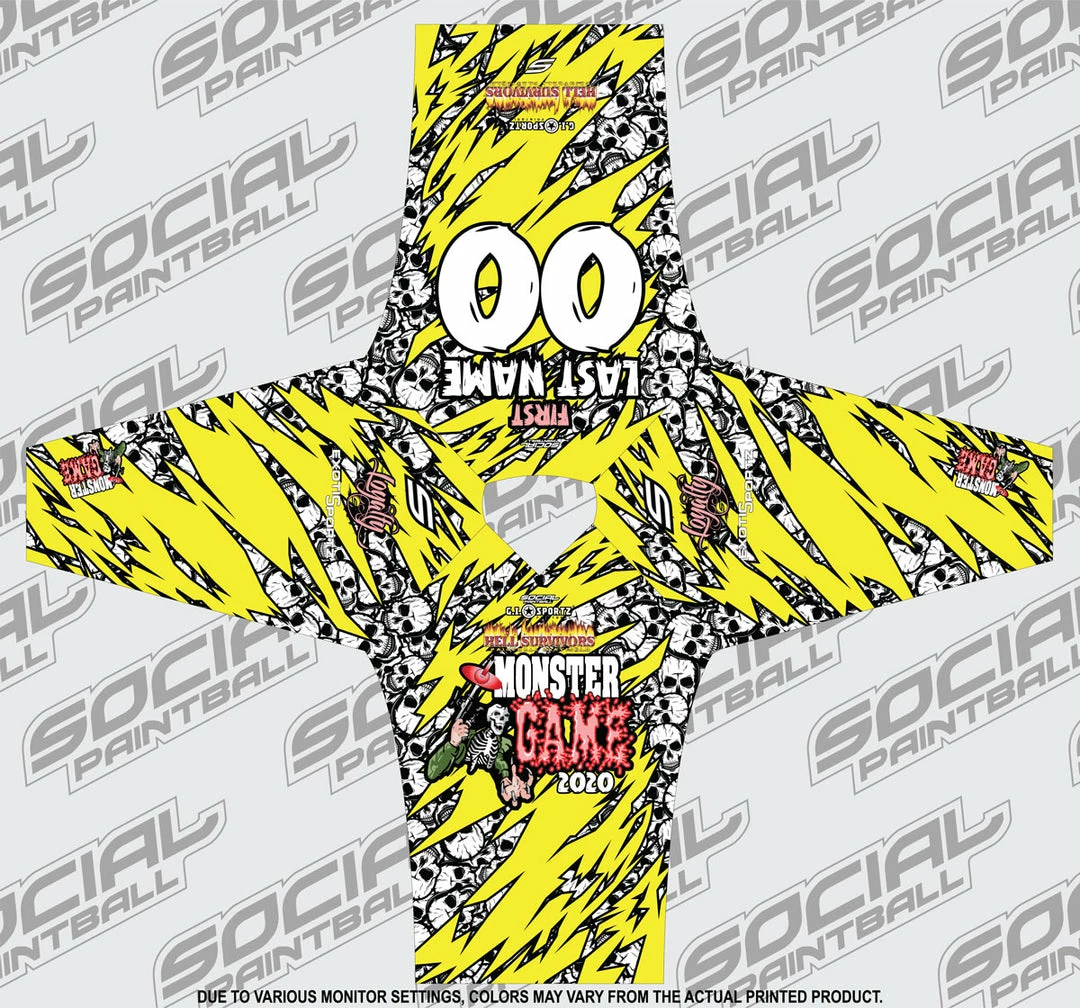 Social Paintball 2020 Michigan Monster Game Custom Event SMPL Jersey, Yellow Team