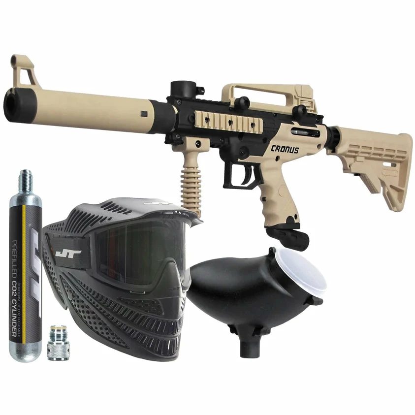 Markers Tippmann Cronus Combat Power Pack - Raptor Mask/90g CO2/Loader/Cronus Tactical Marker | Paintball Gun, Goggle, Hopper Kit