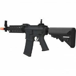 Tippmann VIEW ALL AIRSOFT GUNS BT M4 CQB RIS-Black (US Orange Tip) 10.5" Barrel | Airsoft Electric Rifles
