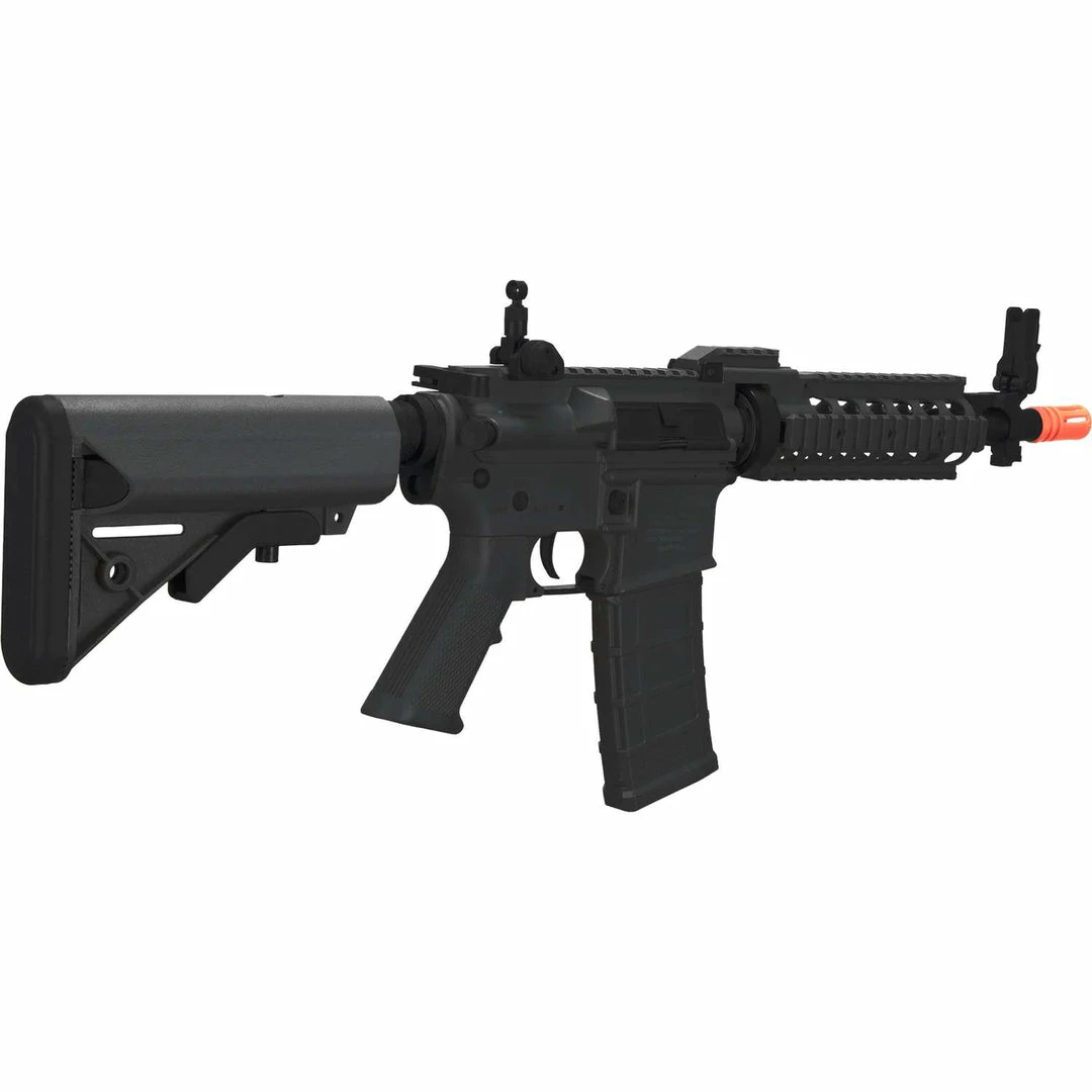 Tippmann VIEW ALL AIRSOFT GUNS BT M4 CQB RIS-Black (US Orange Tip) 10.5" Barrel | Airsoft Electric Rifles