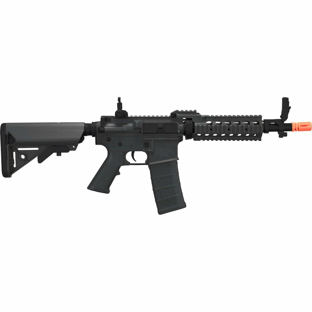 Tippmann VIEW ALL AIRSOFT GUNS BT M4 CQB RIS-Black (US Orange Tip) 10.5" Barrel | Airsoft Electric Rifles