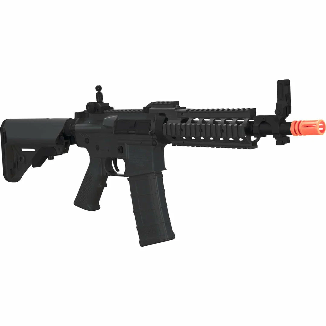 Tippmann VIEW ALL AIRSOFT GUNS BT M4 CQB RIS-Black (US Orange Tip) 10.5" Barrel | Airsoft Electric Rifles