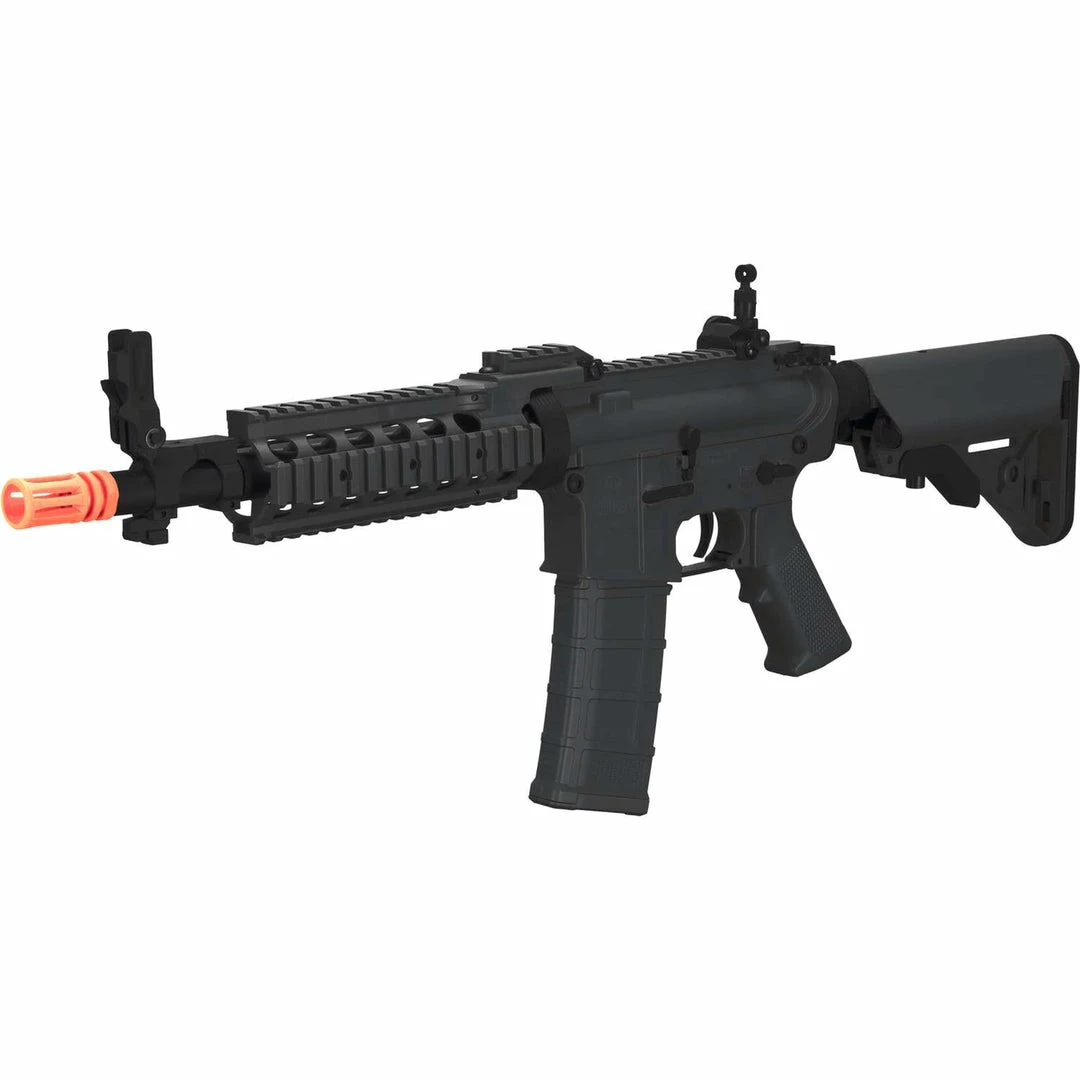 Tippmann VIEW ALL AIRSOFT GUNS BT M4 CQB RIS-Black (US Orange Tip) 10.5" Barrel | Airsoft Electric Rifles