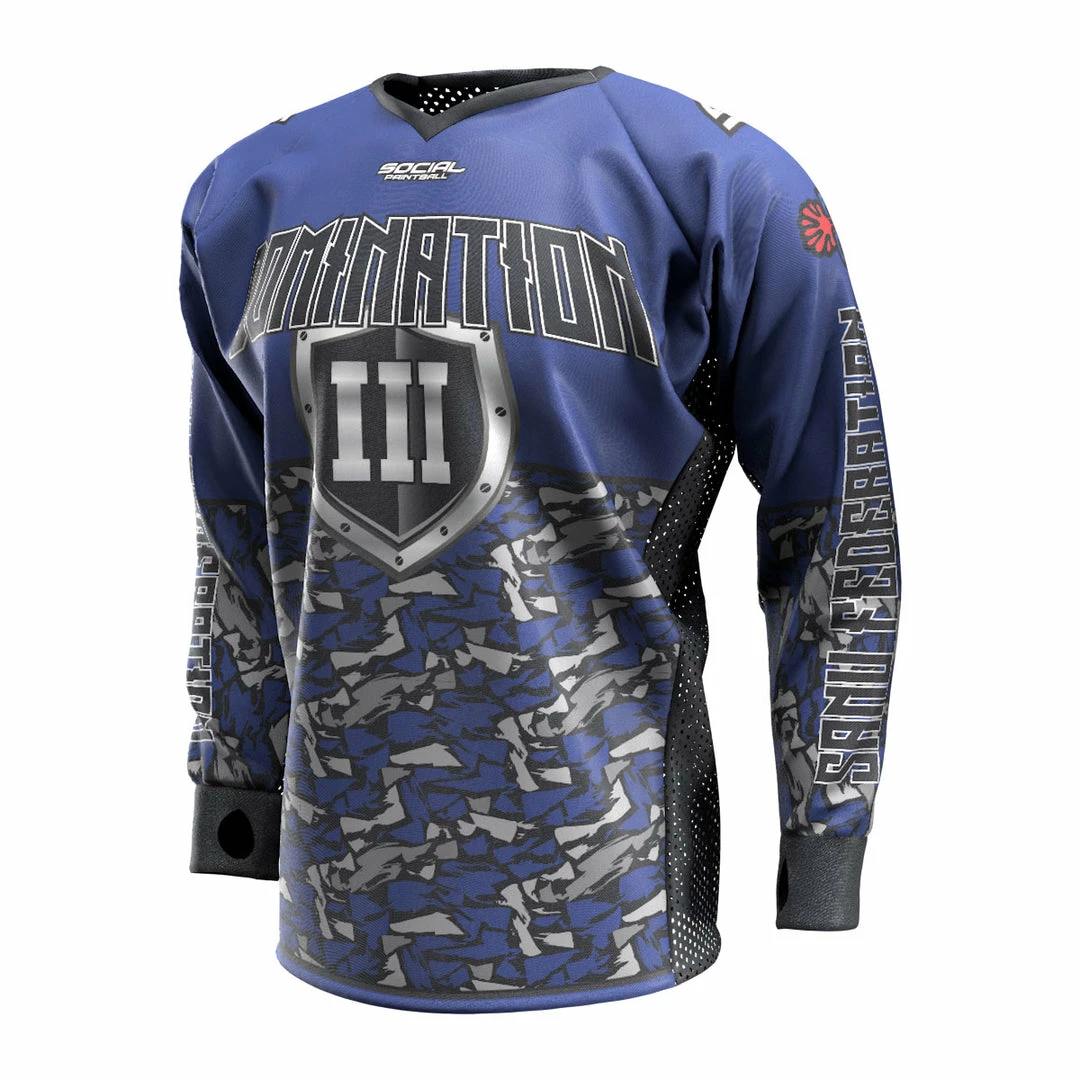 Social Paintball 2020 Paintball Charleston Domination 3 Custom Event SMPL Jersey, Blue Sanu Federation