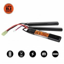 Batteries Valken LiPo 11.1V 2000mAh 25C Triple Split Airsoft Battery (Small Tamiya)