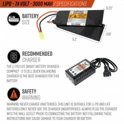 Valken Lipo 7.4v 3000mAh 15/25C Split (Small Tamiya)