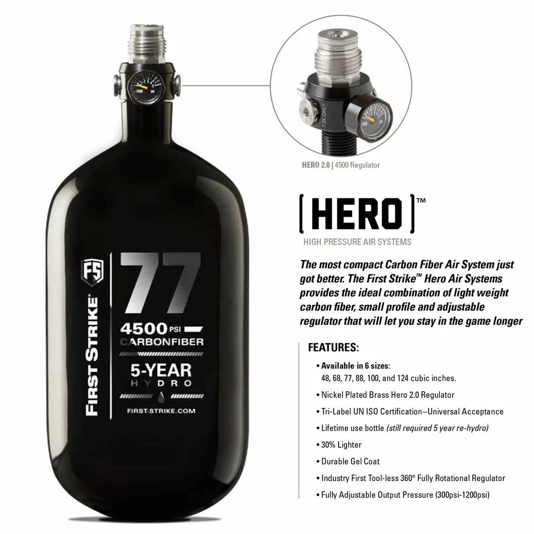 First Strike HERO 2 77/4500 DOT/TC (EU) Paintball Compressed Air Tank