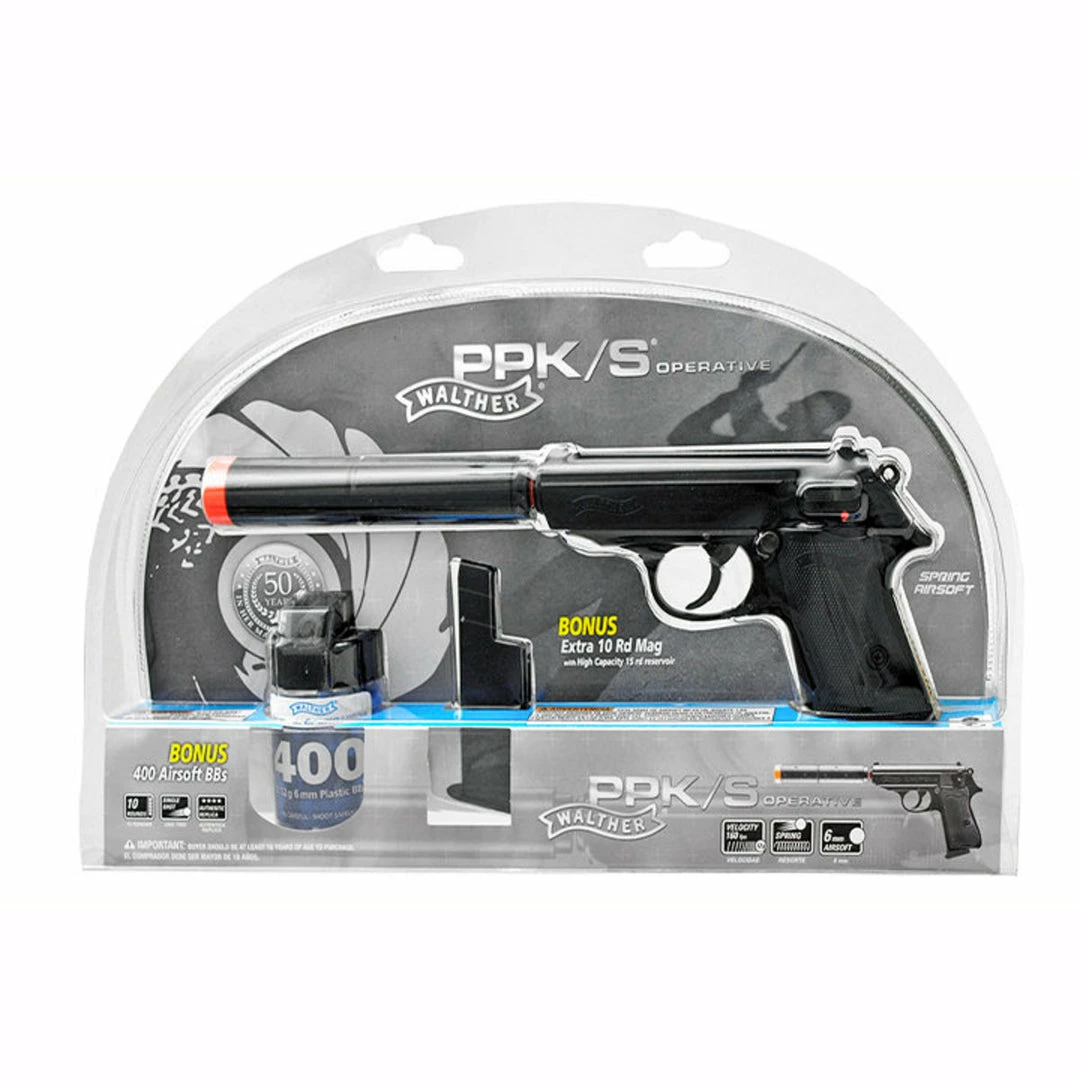 Valken Walther PPK/S Operative Spring Airsoft Pistol Kit