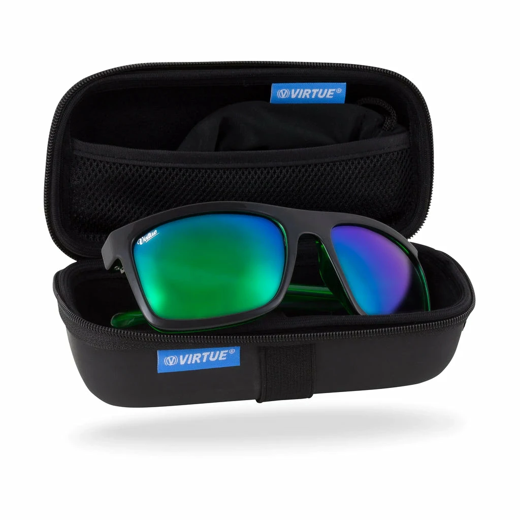 VIRTUE V-PARAGON POLARIZED SUNGLASSES - POLISHED EMERALD BLACK Lens