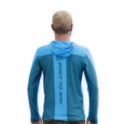 VIRTUE DRYFIT PROFORMANCE HOODED JERSEY - CYAN