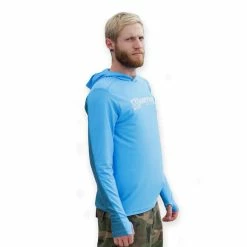 VIRTUE DRYFIT PROFORMANCE HOODED JERSEY - CYAN