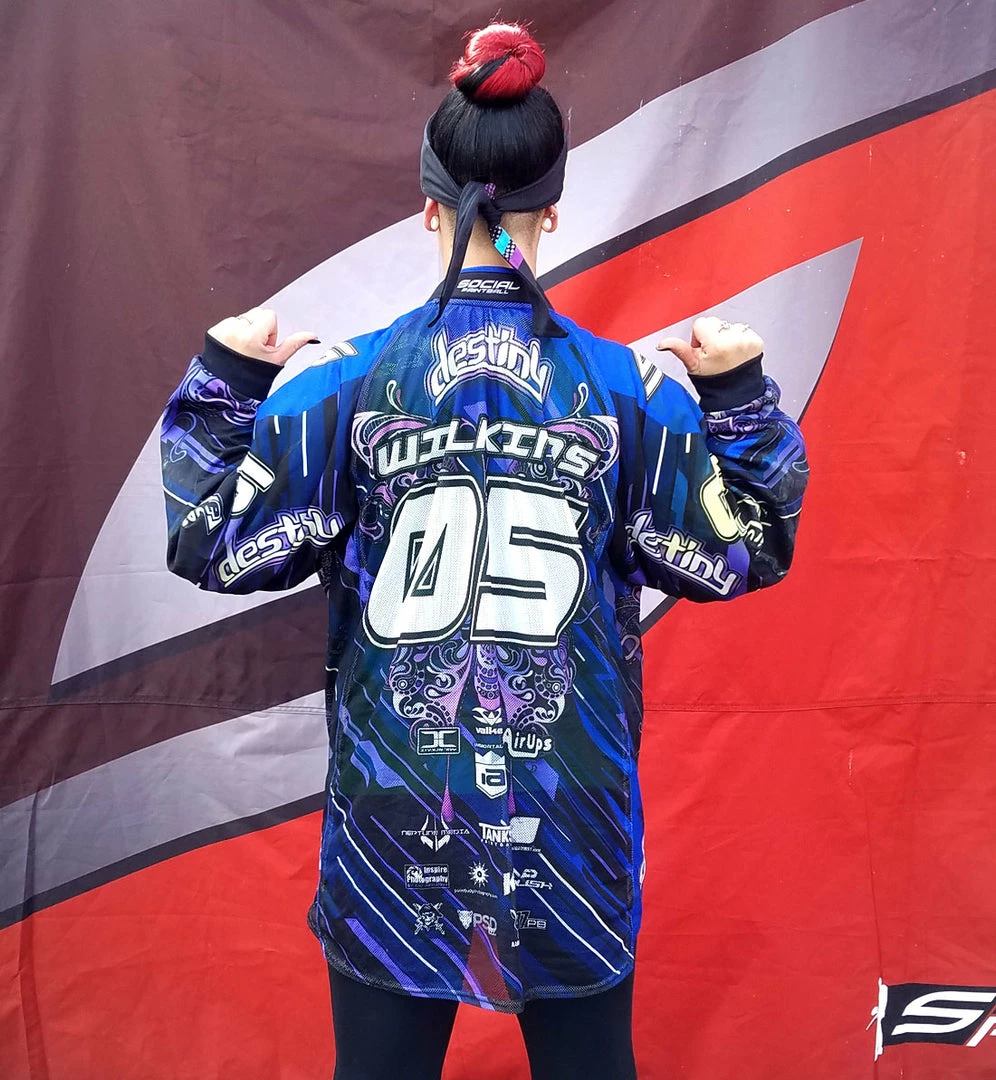 Social Paintball Destiny Paintball Full Padded Flex Jersey, Purple 2018