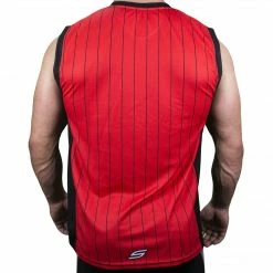 Valken Apparels Grit Sleeveless Jersey, Red Black Pinstripe