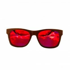 Social Paintball Rosewood Sunglasses, Red Mirror Lens