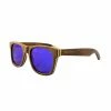 Social Paintball Skateboard Wood Sunglasses, Blue Mirror Lens